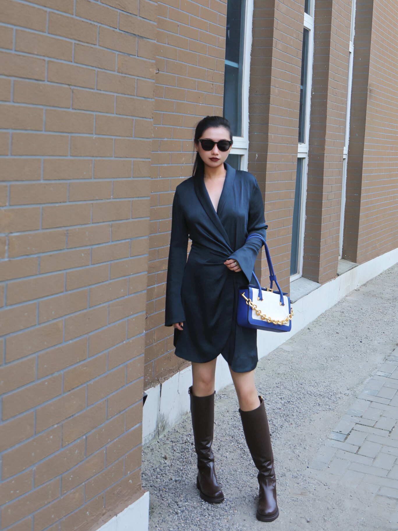 kisscat接吻猫[城市旅人]骑士靴，万茜方枪枪美洋同款真皮皮带扣复古英伦风