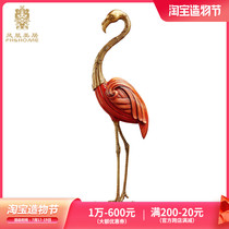 Phoenix Mercure exquisite handmade copper ceramic European-style French luxury art Crane living Room desktop decoration ornaments