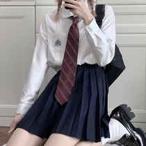 (Tokyo twenties remember) original shirt embroidery long sleeve shirt Jiangyuan female high college wind tie shirt