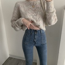 Blue jeans women 2021 autumn and winter new high-waisted skinny pencil leggings stretch ankle-length pants tide