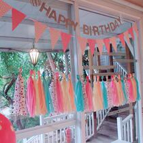 ins new party decorations macarons flow suhang flowera sura flag paper laflower children party supplies