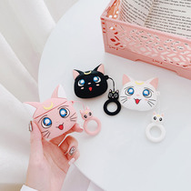 Cartoon cute AirPods protective cover Apple wireless Bluetooth earphone plug cover Protective case airpods2 generation charging box ipods earphone box cover silicone Universal Creative Anti-lost rope tide accessories