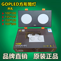 Square Downlight led grille ceiling light single head double head embedded grape rack GOPO approach black Downlight
