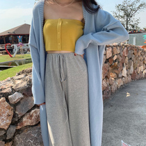 SYT small cute button knitted bandeau T-shirt top womens Korean version of elastic slim-fit thin bottoming chest-wrapped small vest