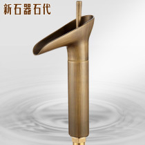 Retro art faucet European-style antique basin faucet P14 bathroom bronze waterfall wine glass faucet