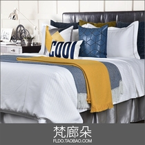 Fanlang Duo model home soft furnishings bedding bedding 12 sets of bedding modern American childrens ins Wind yellow
