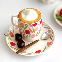 Endless starsFrench Tulip Creative Mark Cups for Home Coffee Cups for afternoon tea with iron cup