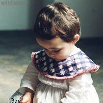 MARLMARL female baby round bib baby 360 degree saliva towel baby bib eating grid03