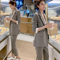 Suit suit womens 2021 early autumn new Korean version of professional and casual British style small suit spring and autumn two-piece jacket