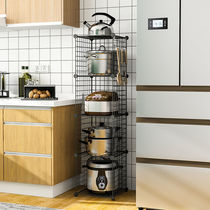 Kitchen rack storage rack storage rack condiment oil salt sauce vinegar vegetable floor storage rack multi-layer multifunctional iron