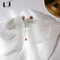 Hot air balloon earrings for round face thin asymmetrical female long red earrings 925 silver temperament