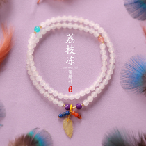  Natural south red agate bracelet ice floating lychee frozen hand string Buddha couple gift beeswax multi-treasure Buddha bead necklace female