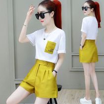  Womens 2020 Summer trendy fashion wide leg Shorts Casual sports suit Women