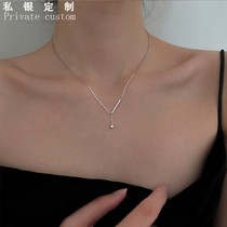 s925 sterling silver necklace female cold trend simple and generous net red niche design clavicle chain temperament pendant light luxury