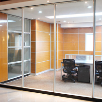 Zhejiang Hangzhou office single-layer glass partition wall Office building tempered glass Aluminum alloy single-layer high sound insulation