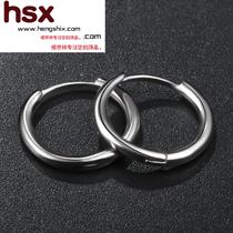 GDE silver earrings Korean temperament 2020 tide black silver earrings single net red earrings mens ear buckle lover