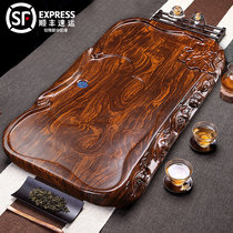 Tea tray solid wood household tea set large modern simple rectangular tray whole imitation pear wood small tea table