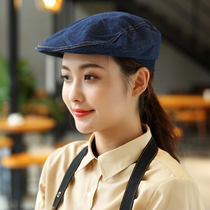 Cowboy beret cafe western waiter work cowboy hat men and women forward hat team custom logo