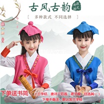 61 Childrens Performance Costume Ancient Hanfu Dance Plays Out of Costume Little Book Children read Tang Poetry National School of Theory New