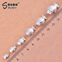 925 pure silver accessories kissing fish DIY handmade accessories Loose Bead Material Hair Caravan Flowers Small Fish Weave Ornament Material