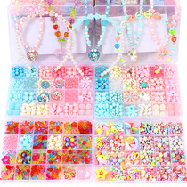 Childrens toy girl beaded handmade diy material bag puzzle wearing bead bracelet necklace making girl jewelry