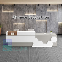 Brief Company Roast Lacquer Wood Grain Front Desk Reception Desk Desk Bar Desk Spot Front Desk Marble textured front desk set to do