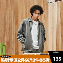 ZONEiD2022 autumn and winter new knitted lapel jacket mens trendy velvet silky light drape long-sleeved jacket