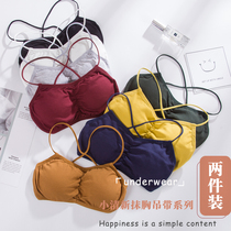  Underwear schoolgirl high school girl bandeau chest wrap anti-walking beautiful back sling sexy vest without steel ring bra summer