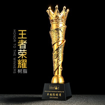  Crystal trophy customization Creative resin metal trophy customization production lettering crown enterprise annual meeting employee award