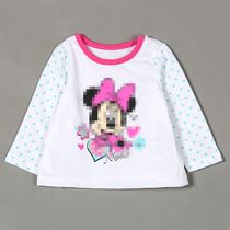 2019 childrens clothing female baby spring and autumn long sleeve cartoon pattern T-shirt girl wave dot printing base shirt