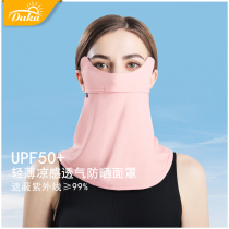 Sunscreen mask womens summer 2021 new full face Korean version of anti-UV thin breathable riding sunshade mask neck protection
