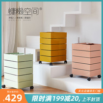 360 rotating storage cabinet ins removable storage cabinet Simple modern creative dormitory white storage bedside table