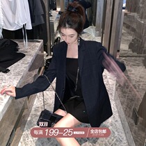 skibyTannin Plaid Small Blazer Women 2021 Spring Korean Loose chic Suit Net Red Top