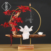 New Chinese Living Room Zen Serie A Back Clock Incense Stove Minimalist Adornment Creative Office Miyre Buddhor for the Zen Guan Pendulum