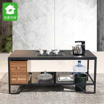 Tea table Fire stone Kung Fu tea table Office sofa combination Tempered glass creative tea table Tea table