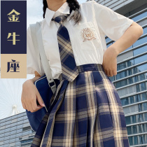 Taurus jk uniform white shirt short-sleeved summer design sense niche Japanese embroidered shirt womens new 2021