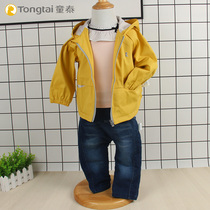 Tongtai girl coat Spring and Autumn new male and female baby hooded casual jacket 1-3 year old baby out of clothing