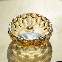 Ou Wei lead-free glass ashtray three-legged ashtray Chinese style Ding ashtray fashion Golden ashtray
