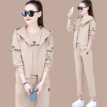Sports Suit Women 2022 Spring Autumn Season New Big Code Loose Casual Dress With Cap Sportswear Liga Three Sets