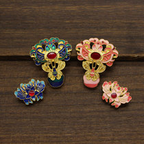 diy ancient style hairpin material Hanfu step-by-step bride headdress burned blue cloisonne drip oil cos handmade accessories