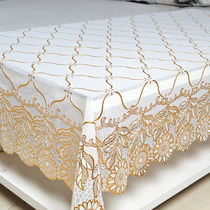 European coffee table tablecloth waterproof and oil-proof non-washing pvc coffee table mat lace rectangular plastic tablecloth fabric