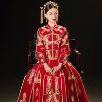 Xiuhe clothing 2021 New Winter female bride dress wedding atmosphere high-end Chinese wedding dragon and phoenix coat wedding dress
