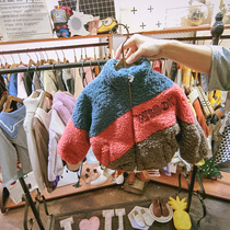 Boy coat autumn winter new children lamb wool garnter thickened fur coat little girl foreign air coupe tide