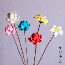 Hot selling art handmade dried flowers creative lotus home decoration Zen style literary hipster shooting props