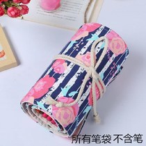 Simple cartoon pencil bag watercolor pen storage pen curtain male junior high school bag primary school stationery bag cleaning-resistant 48 holes