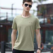 Short sleeve t-shirt man 2021 Summer new mens thin T-shirt casual pure cotton round collar bottom-shirt half-sleeve body shirt