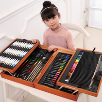 Childrens watercolor brush set Kindergarten painting brush beginner pupil with brush 36 color baby painting painting
