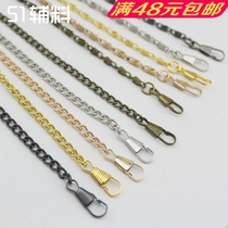  Smooth messenger thin chain ten thousand words chain one shoulder oblique cross female handmade DIY mouth gold bag strap accessories 51 accessories