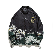 21 Fall Small Bear Snowy Mountain Printed Coach Jackets Ins loose Men and women Eroy Lovers Slim Fit Jacket Casual Blouse