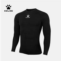 KELME Carme tights mens long-sleeved sports childrens T-shirt fitness suit velvet thickened thumb buckle base shirt